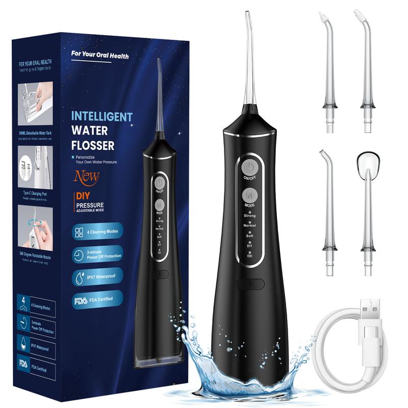 OLASK Water Flosser, USB Rechargeable & Cordless Oral Irrigator with 4 Modes，With 300ml Oral Flosser For Home, Travel Use.