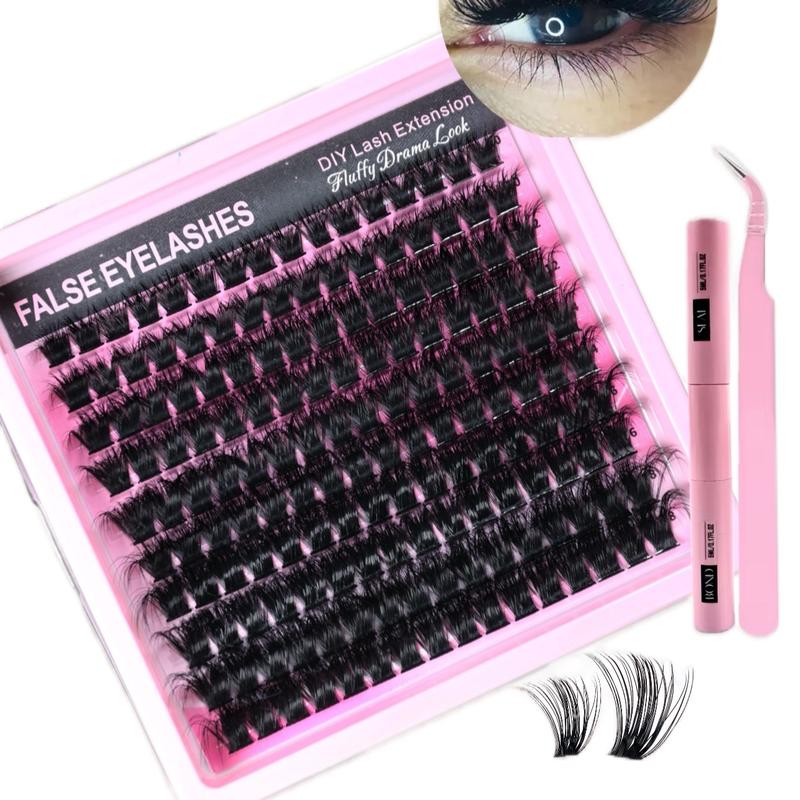 Fluffy Volume Lash Clusters set. 10 Rows, 18-10mm mix. 40D-120D. Wispy, round  and cat Eyelashes Makeup Cosmetic Makeup Cosmetic