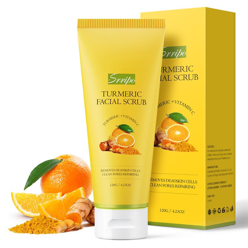 Srripo Turmeric Facial Scrub, with Victamin C, 4.23OZ. Skincare Comfort