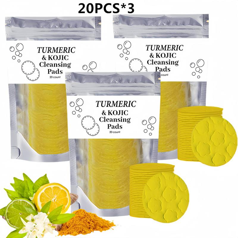 Christmas Turmeric Kojic Acid Cleansing Pads Set, Moisturizing Daily Skin Cleansing Pads, Exfoliating Pads, Facial Pore Deep Cleanser, Comfort Skin Care Products