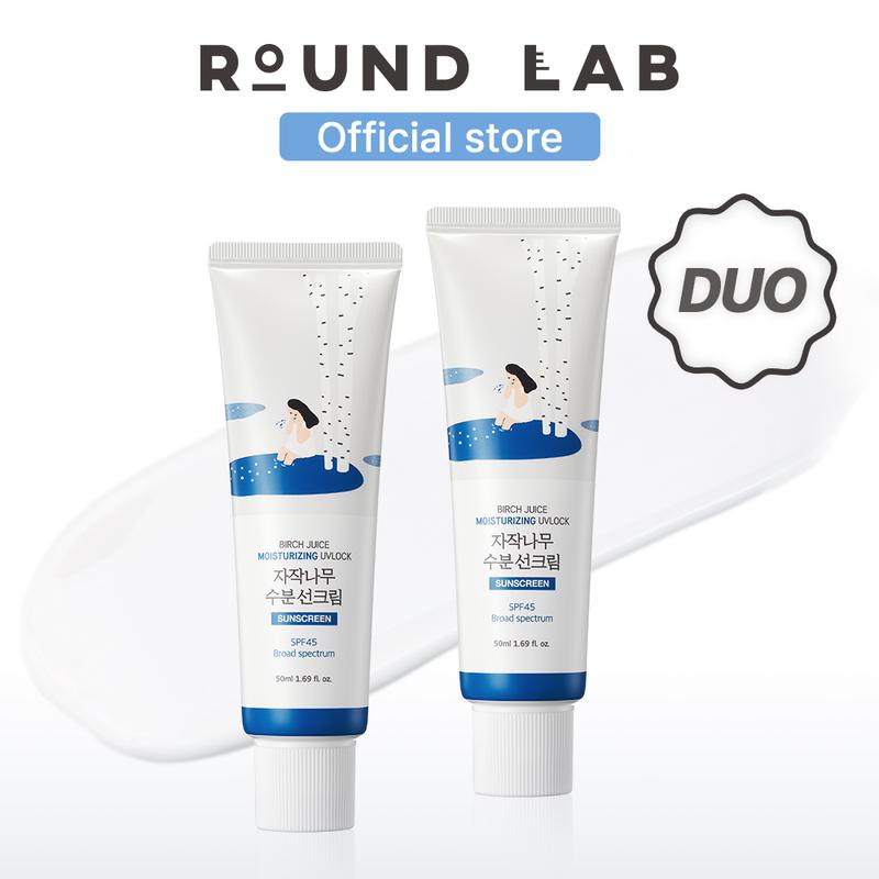 [Korean #1 Sunscreen] Duo, ROUND LAB Birch Juice Moisturizing Sunscreen