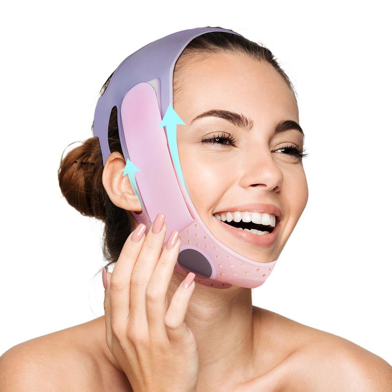 JUSRON 3D Double Chin Reducer V Line Face Lifting Tape Face Strap,   Soft Silicone  High elasticity Chin Strap Face Shaper to Removing Double Chin for Women and Men