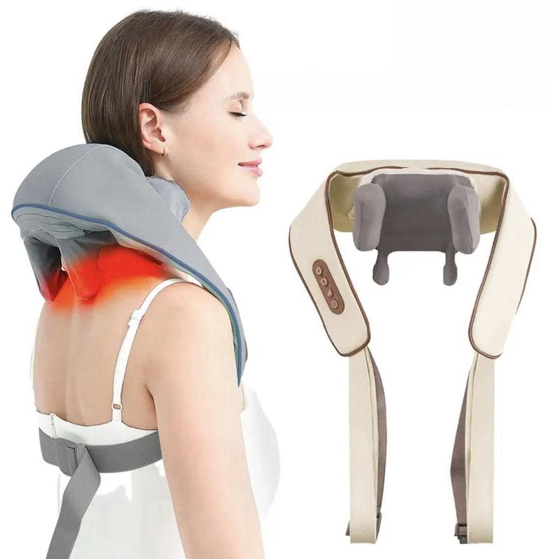 Electric Neck & Shoulder Massager, Wireless Neck & Back Massage Shawl, Back & Neck Relaxation Massager, USB Charging, Home, Office, Driving Kneading Massage Shawl, Christmas Gift