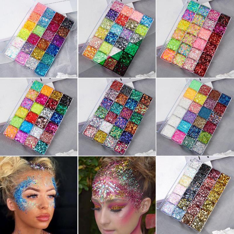 24 Color Body Makeup Glitter Gel, Long Lasting Shimmering Body Glitter Gel, Sparkling Makeup Products for Festival, Party, Cosmetic Gift for Girls & Women