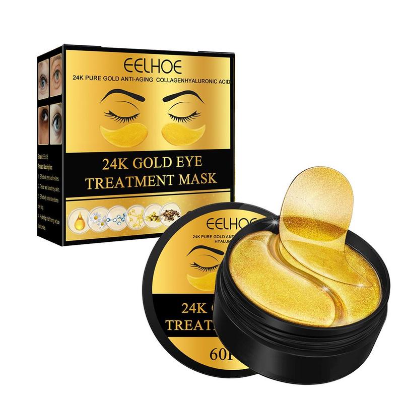 24k Gold Eye Mask, 1 3 Counts Moisturizing Eye Mask, Hydrating Eye Care Patch, Face Care Tool for Women and Men, Skin Care Products