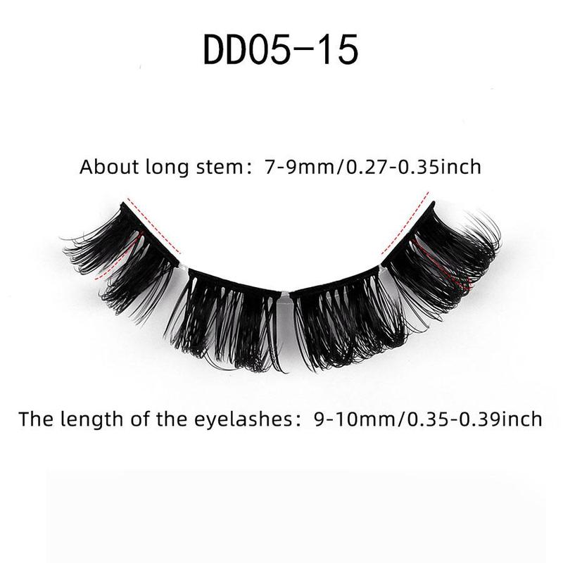 Segmented False Eyelashes, 10 Pairs Wispy Russian Coil Cluster Lashes, Natural Look D Curl Eye Makeup Strip Lashes for Women & Girls Eye Extensions