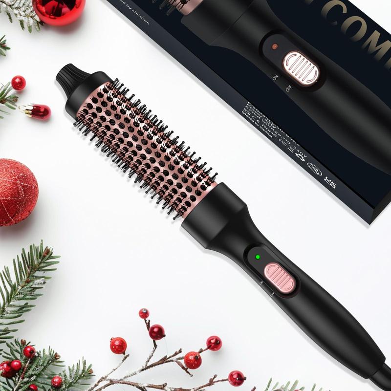 Hot Air Brush, Ceramic Ionic Curling Brush, Fast Heating Ceramic Volumizing Brush for Women & Men, Professional Hair Styling Tool for Home & Salon Use