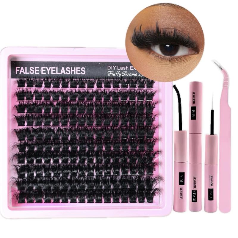 Fluffy Volume Lash Clusters set. 10 Rows, 18-10mm mix. 40D-120D. Wispy, round  and cat Eyelashes Makeup Cosmetic Makeup Cosmetic