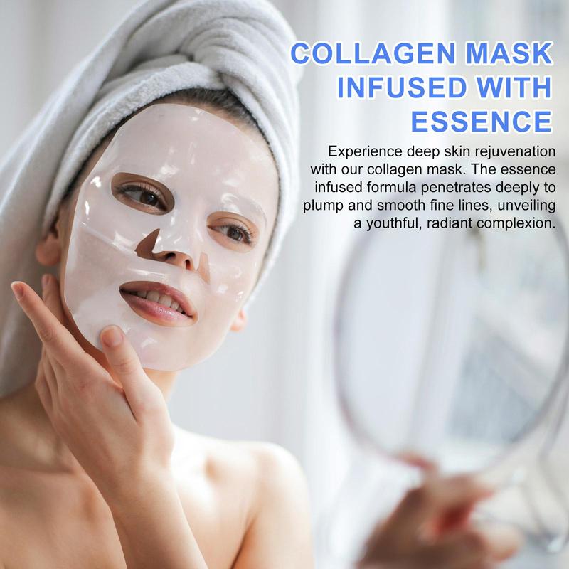 Collagen Facial Mask, 6 Counts box Moisturizing Bio Collagen Face Mask, Hydrating Overnight Hydrogel Mask, Suitable for All Skin Types