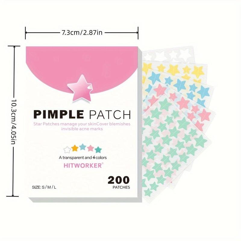 Star Shaped Acne Patches, 200pcs box Invisible Acne Cover Patches, Hydrocolloid Acne Patches for All Skin Types, Skin Care Products