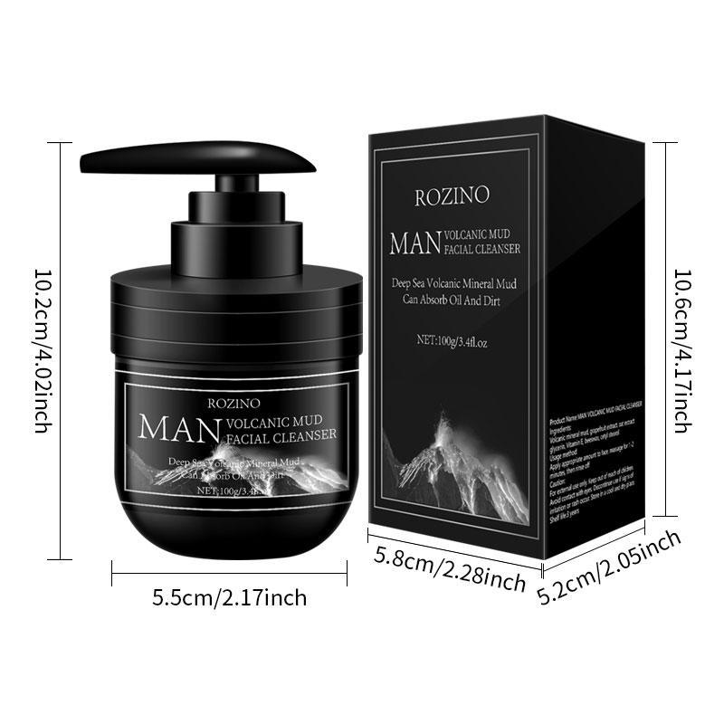 Volcanic Mud Facial Cleanser, Moisturizing & Oil Control Facial Cleansers, Hydrating Facial Deep Cleansing Product for Men