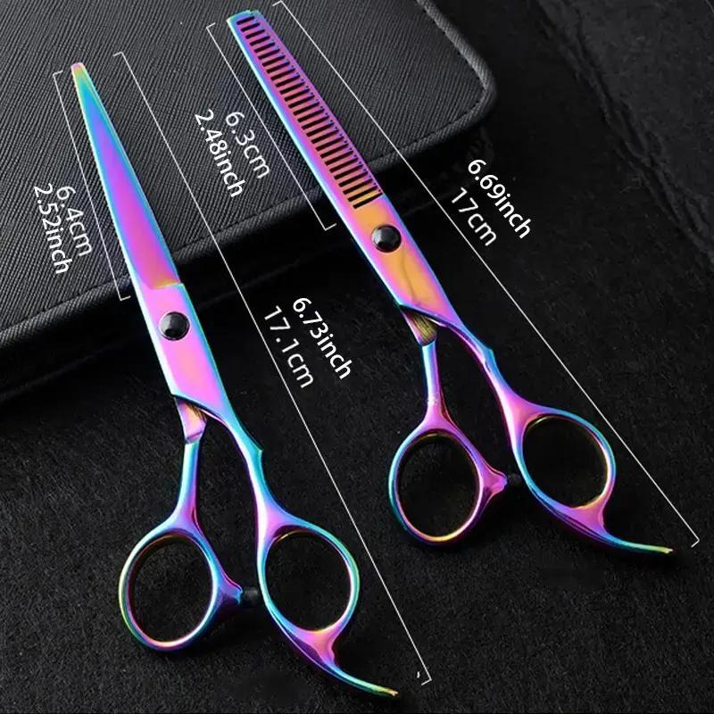 Professional Hair Cutting Scissors, 2 Counts set Stainless Steel Long Hair Bangs Hair Scissors, Hair Care & Styling Scissors for Home & Barber