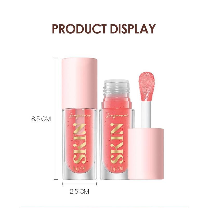 Lip Oil,No-Sticky Gloss Lip Balm Lip Care,Fruit Flavoured Lip Oil For Dry Lip's Moisturizing Hydrating And Nourishing (Strawberry+)