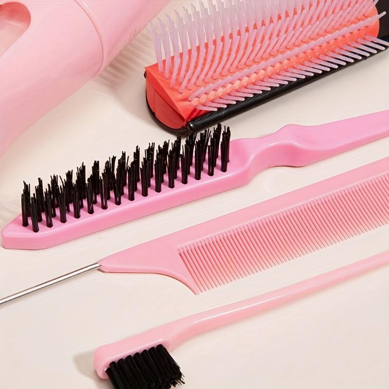 Hair Styling Hair Brush and Spray Bottle Set (5 Counts set), Heatless Detangling Brush and Hair Identifier Spray Bottle Hair Styling Tool for Curly Long Hair, Curly Hair Brush Wet & Dry Hair Styling Tool for Women, Hair Products