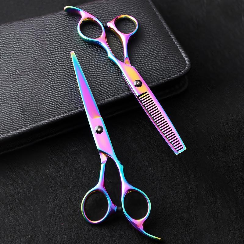 Professional Hair Cutting Scissors, 2 Counts set Stainless Steel Long Hair Bangs Hair Scissors, Hair Care & Styling Scissors for Home & Barber