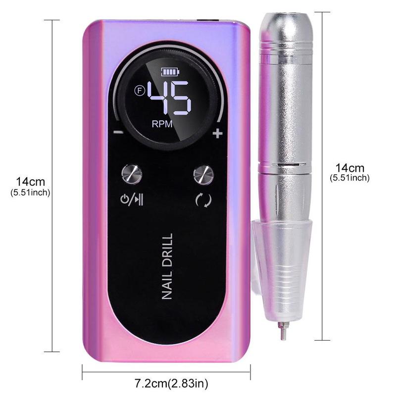 Portable Electric Nail Drill, 1 Box 45000RPM Electric Nail File, Professional Nail Drill for Acrylic Nails, Manicure & Pedicure Supplies for Home DIY Salon Use