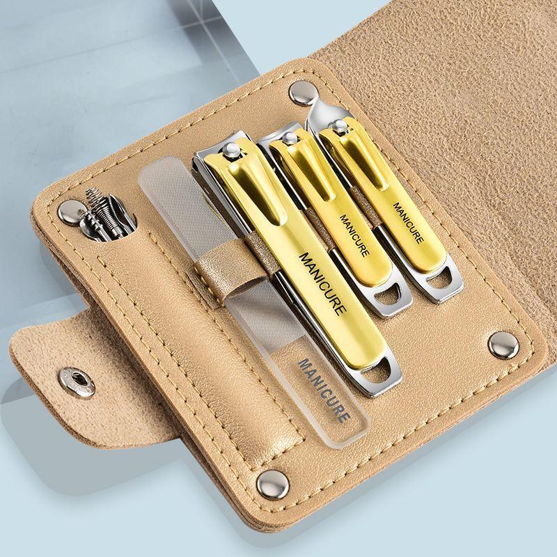 Stainless Steel Nail Clipper Set with Storage Bag, 10pcs set Professional Manicure & Pedicure Tool for Home & Salon Use