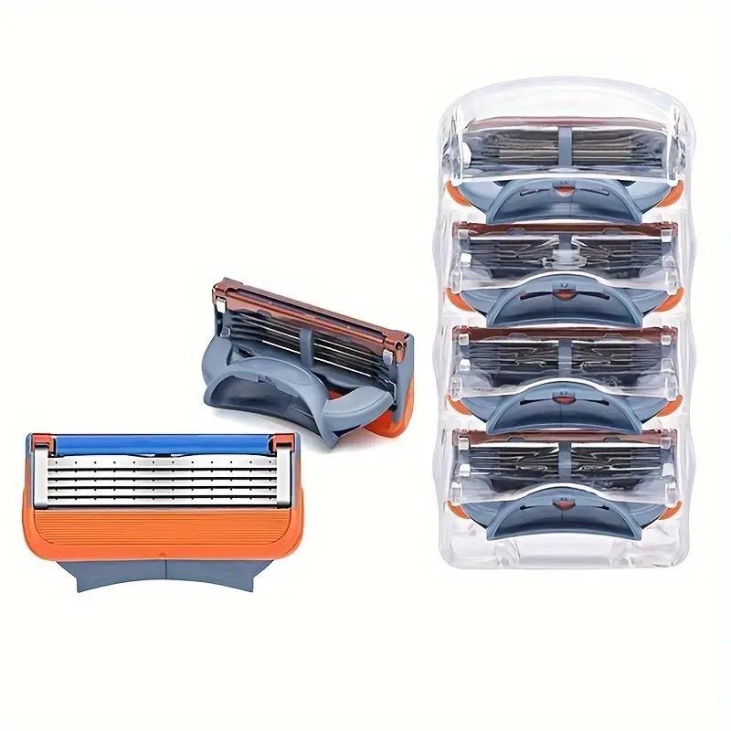 Shaving Razor Blades Set For Men, Father's Day Gift, 1 Count Shaver Holder & 12pcs 5 Layers Blades Set For Leg, Arm, Armpit Hair Removal, For Daily Face Care