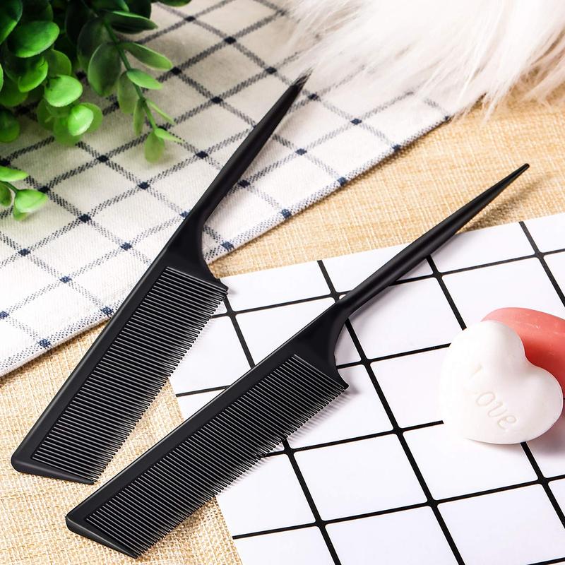 Jessie's Wig 1 Pack Rat Tail Combs for Women Fine Tooth Comb Parting Tip Carbon Fiber Root Teasing Anti Static Heat Resistant