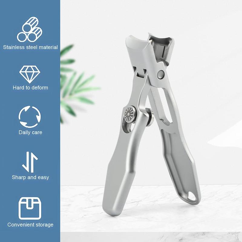 Stainless Steel Large Opening Nail Clipper, 1 Count Portable Nail Trimmer, Manicure & Pedicure Tool for Home & Travel, Nail Care Tool for Women & Men