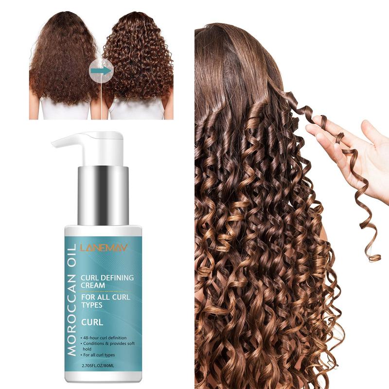 Moroccan Oil Hair Curling Cream, 3 Counts Long Lasting Curl Defining Cream for All Curl Types, Professional Hair Styling Product for Women & Men