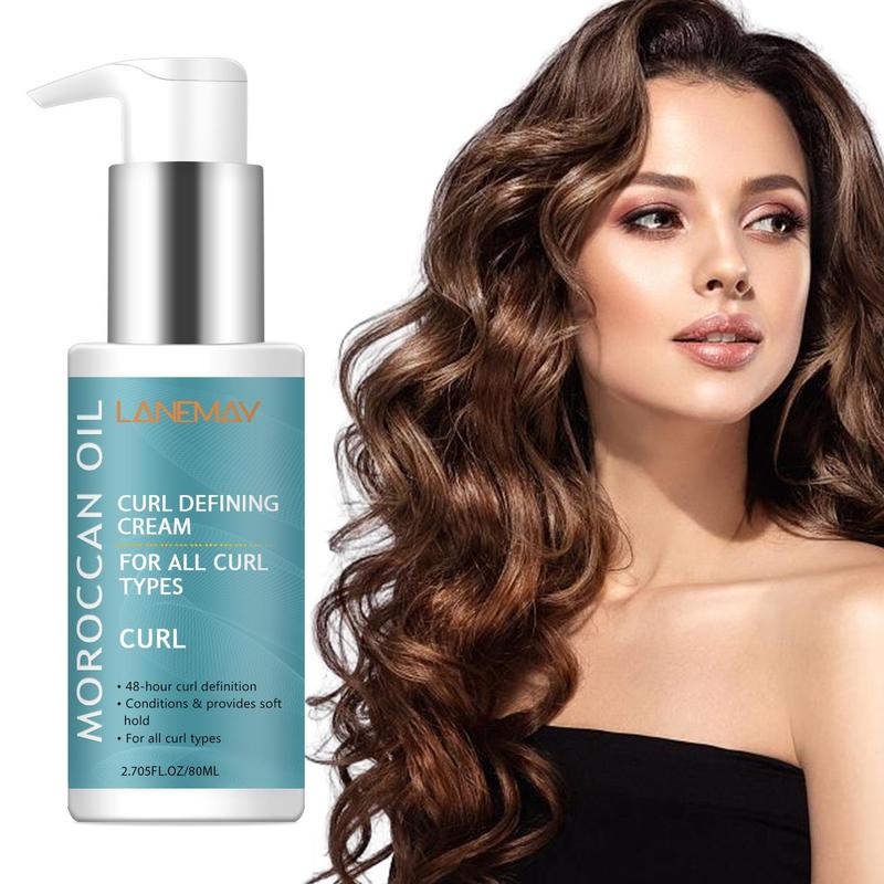 Moroccan Oil Hair Curling Cream, 3 Counts Long Lasting Curl Defining Cream for All Curl Types, Professional Hair Styling Product for Women & Men