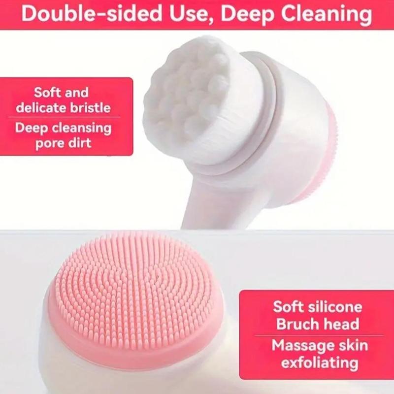 Double-sided Facial Cleansing Tool Set, 5 Counts set Including Headband and Wristbands & Face Detail Cleansing Brush, Manual Massage Brush