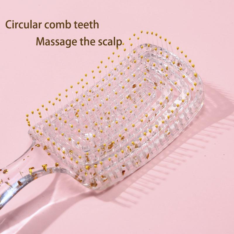 Clear Anti-static Hair Scalp Massage Brush, 1 Count Vented Hair Brush, Hair Comb for Both Women's & Men's Wet & Dry Curly Hair, Christmas Gift