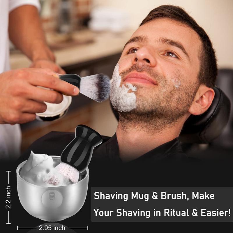 Shaving Kit for Men, Include Safety Razor, Sandalwood Shaving Cream, Mens aftershave, Pre Shave Oil, Shaving Brush and Bowl, Shaving Bib -Unique Gifts for Men Him Stocking Stuffers