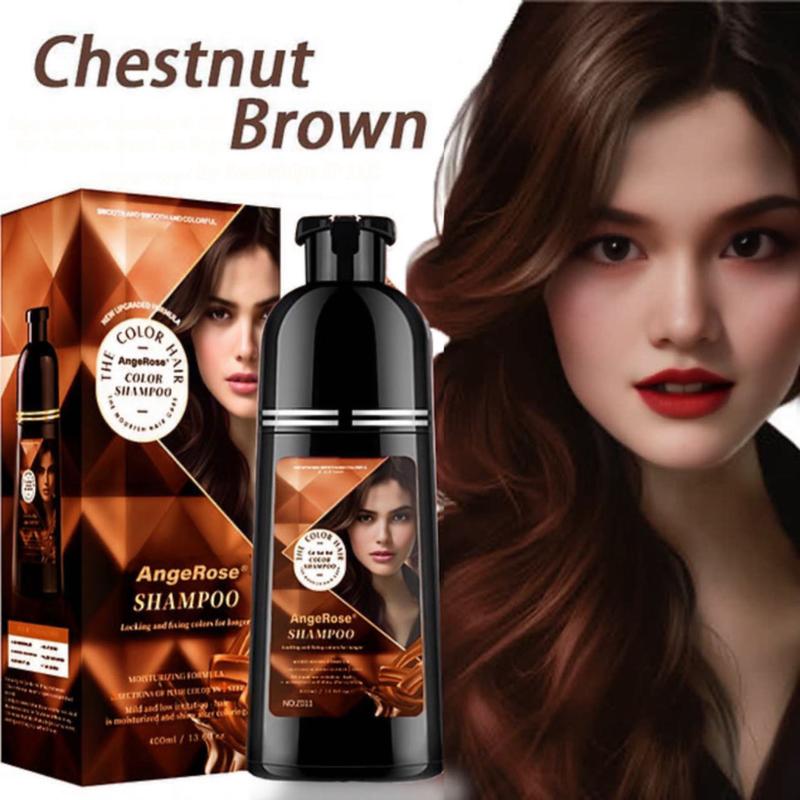 AngeRose Hair Color Shampoo, Hair Dye Shampoo, Instant Grey Hair Coverage, Wine Red, Chestnut Brown, Purple, Perfect Gifts for Women&Men