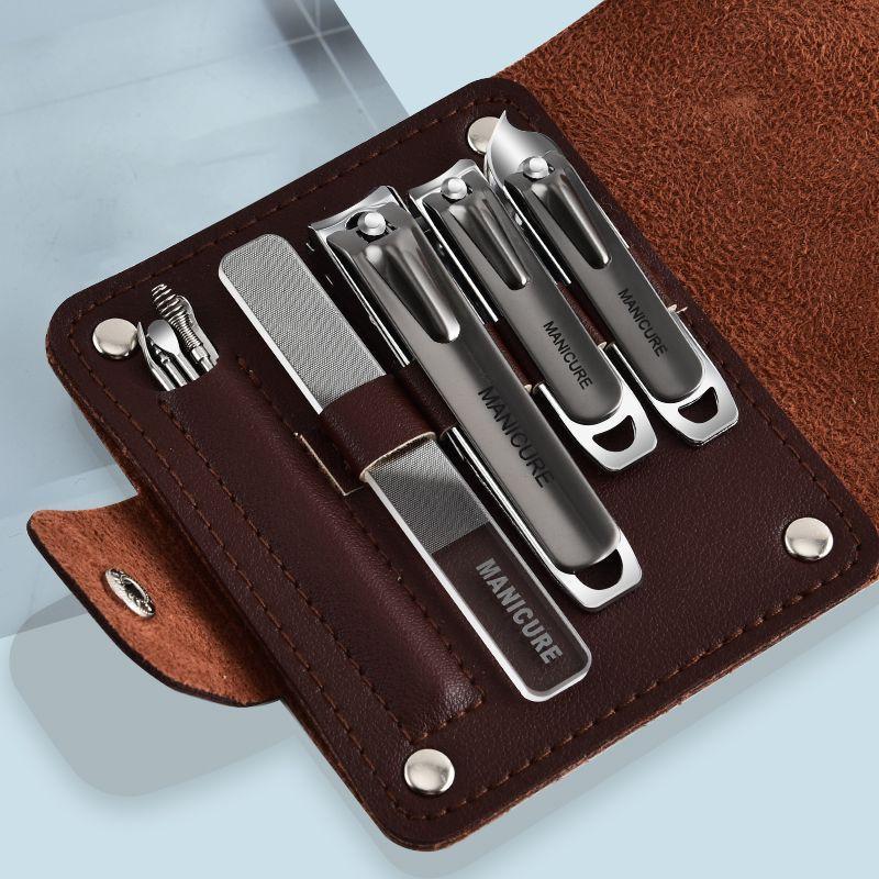 Stainless Steel Nail Clipper Set with Storage Bag, 10pcs set Professional Manicure & Pedicure Tool for Home & Salon Use