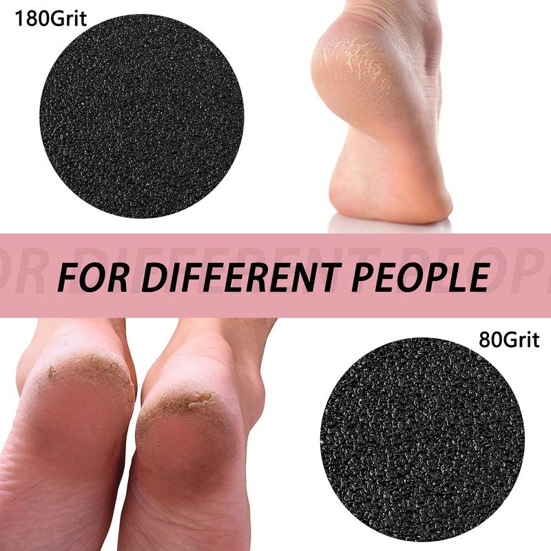 120 Pcs Replaceable Sandpaper Discs Tip 2 Toe Refill Disks Replacement Sandpaper Pad Discs Foot File Disc Callus Disks for Foot File Dead Hard Skin Callus (80 Grit,180 Grit)