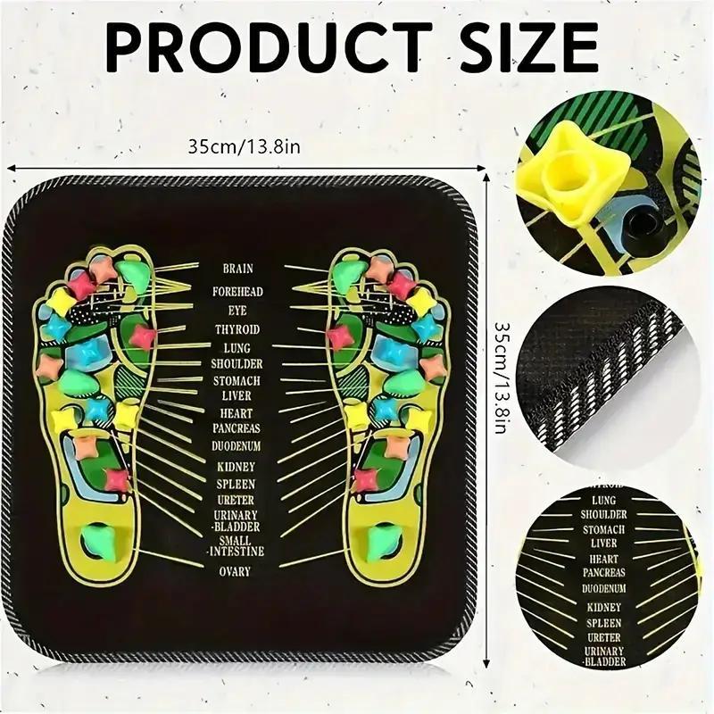 Foot Massage Pad, 1 Count Professional Stone Foot Massage Cushion for Home & Gym, Manual Body Care Massage Tool for Women & Men