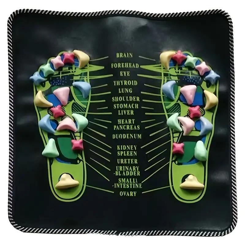 Colorful Stone Body Care & Foot Massage Mat,  Portable Comfort Foot Massage Mat, Foot Massage Tool, Foot Massage Board with Diagram