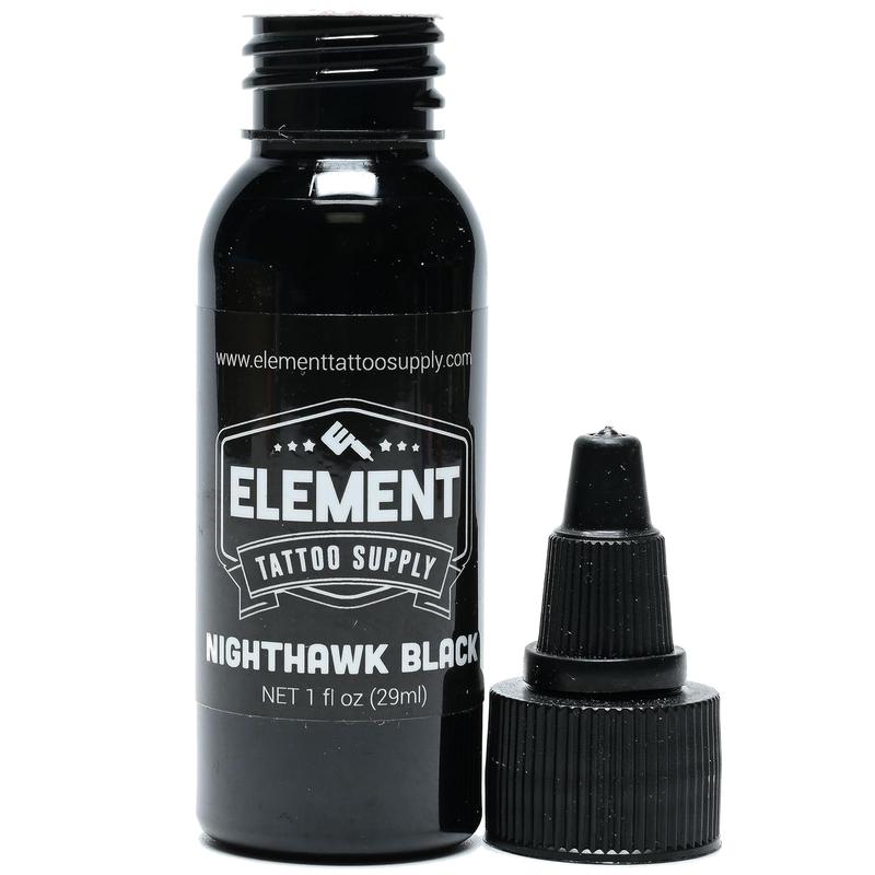 Premium Black Tattoo Ink - Professional Tattoo Ink & Supplies for Outlining, Shading, & Blending - Tribal Tattoo Ink - Permanent Nighthawk Black Ink Tattoo 1oz