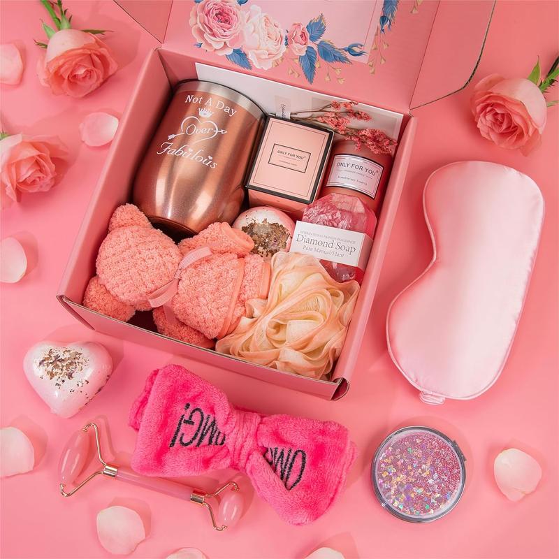 Birthday Gifts for Women,Gifts Basket for Women Rose Bath Relaxing Gift Set Self Care Package Female Birthday Gift Ideas Box for Girlfriend Sister Best Friend Wife Bestie Birthday Presents