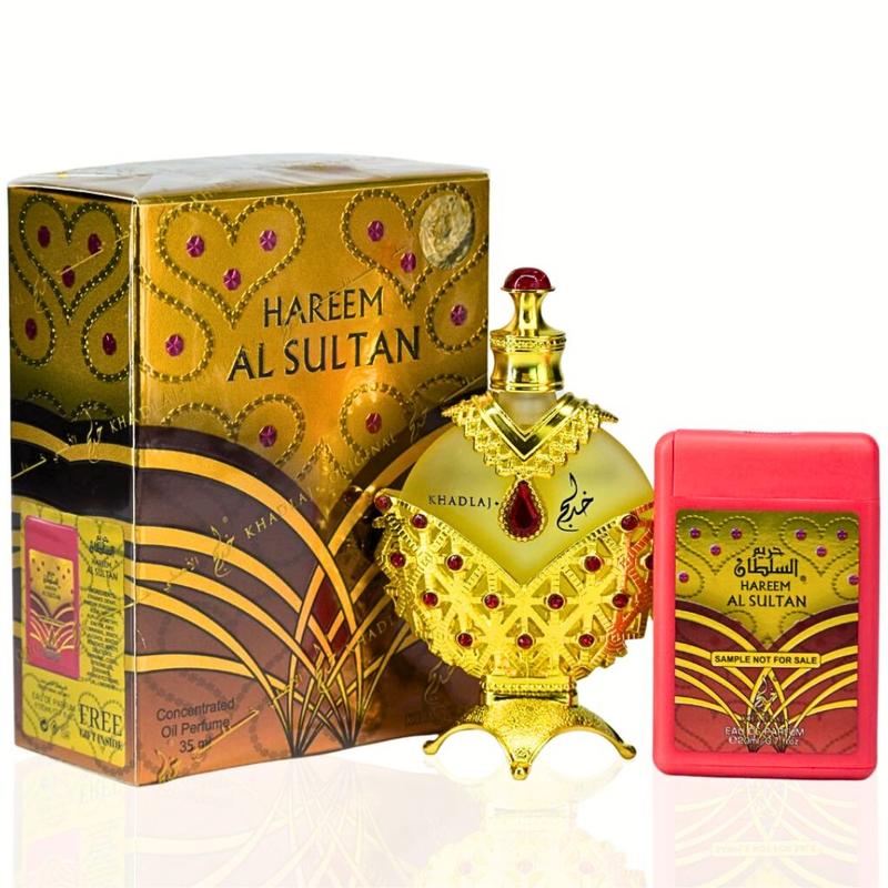 Khadlaj Perfumes | Hareem Al Sultan Gold with Free Spray Bundle - Oil 1.1 OZ & Spray 0.70 OZ - For Women