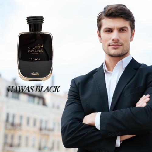 HAWAS BLACK FOR MEN 3.4 EDP NEW Official Release long lasting