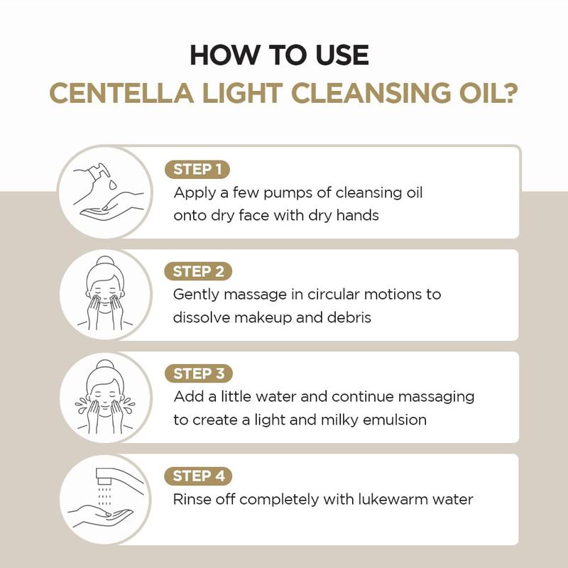 Centella Light Cleansing Oil - Gentle and Effective Makeup Remover - Facial, Cleanser