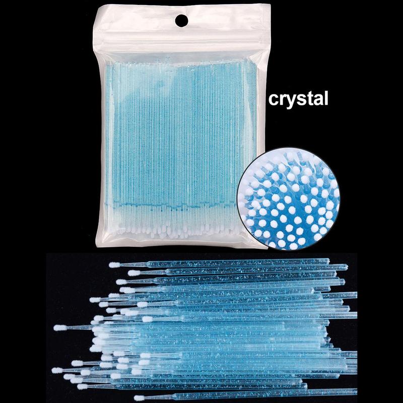 Disposable Makeup Remover Swabs, 100pcs Artificial Crystal Design Mascara Wiping Applicator with Single Head, Professional Makeup Cosmetic Tools for Women, Comfort Hygiene Products