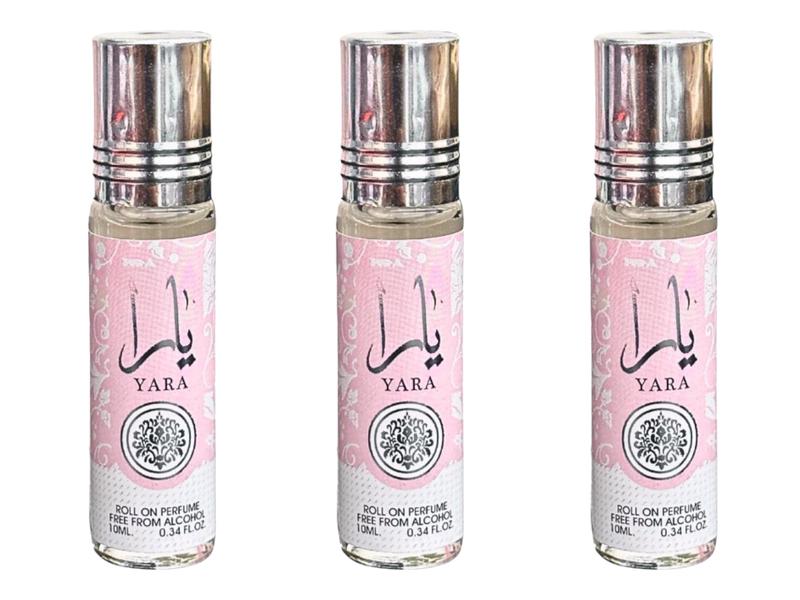 (3 Pack) Yara - 10ml (.34 oz) Perfume Oil Roll-On by Ard Al Zaafaran Smooth Vanilla