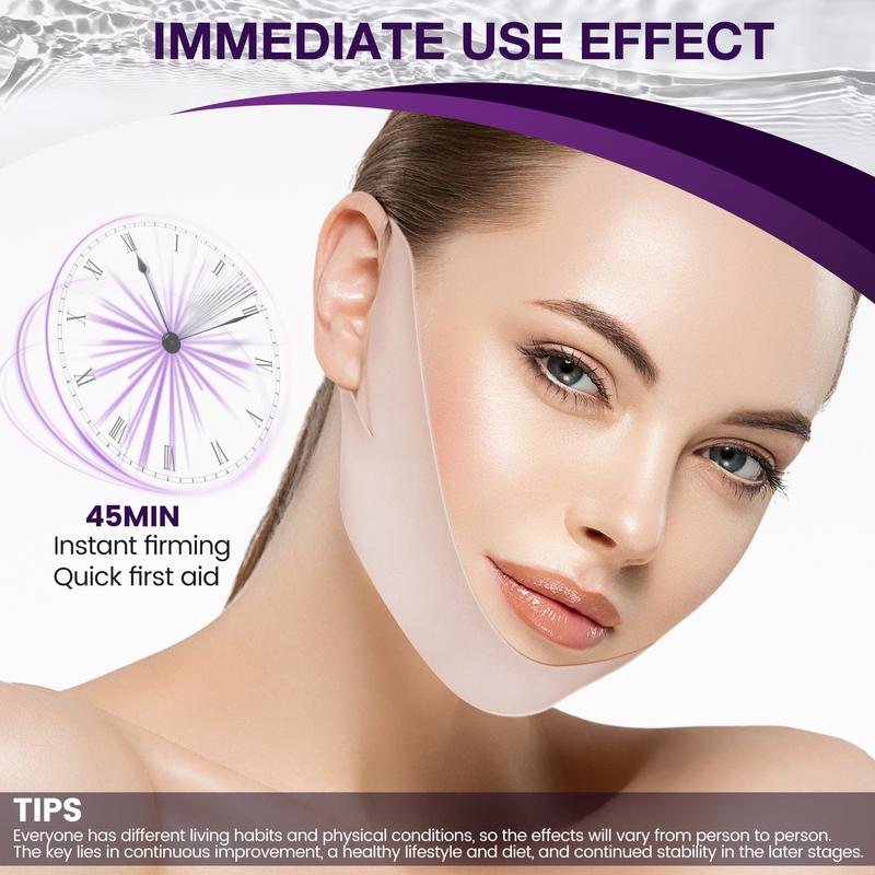 OURPRETTY V-Line Mask Double Chin Mask with Hyaluronic Acid & Aloe Vera for Jawline Definition and Facial Contours Skincare Comfort