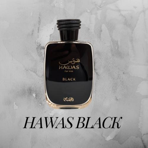 HAWAS BLACK FOR MEN 3.4 EDP NEW Official Release long lasting