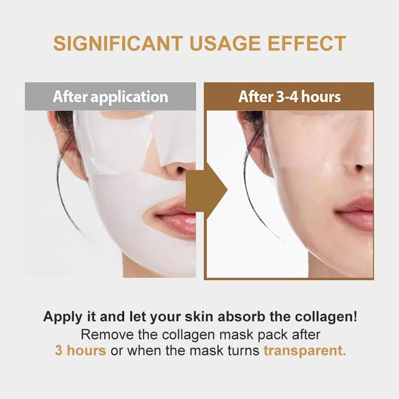 RoseMine-Deep Collagen Overnight Mask 37gx5ea | The real collagen 2,160,000ppb | Facial Hydrogel Masks with low molecular weight collagen for elasticity, firming, and moisturizing